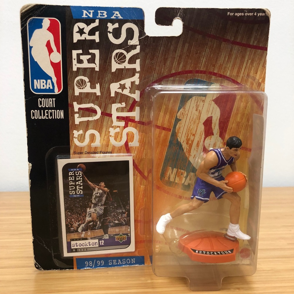 Mattel NBA Super Stars John Stockton Utah Jazz 98/99 Figure Purple Living Legend